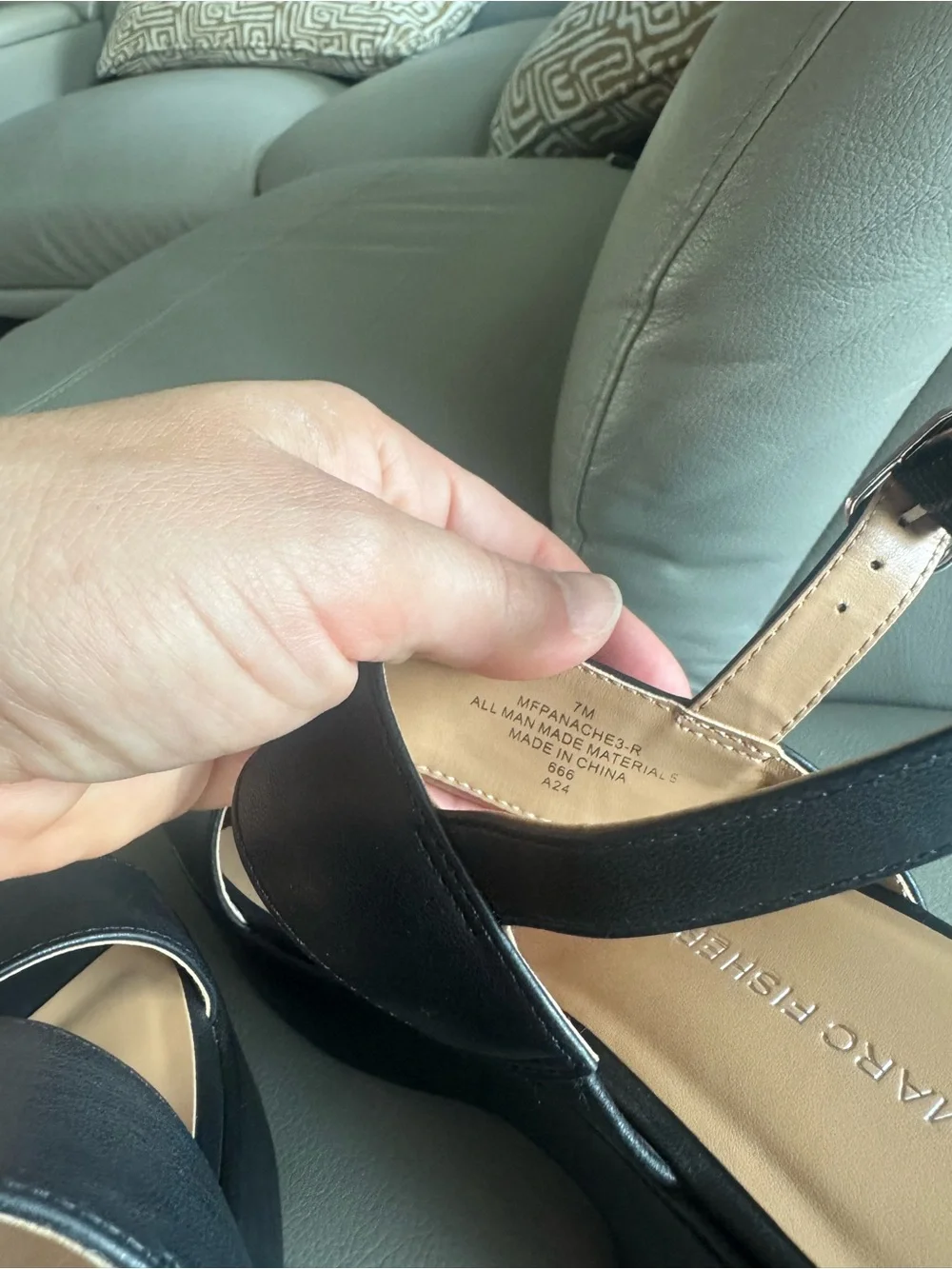 Marc Fisher Panache Black Platform Wedge Sandals Women’s Size 7M